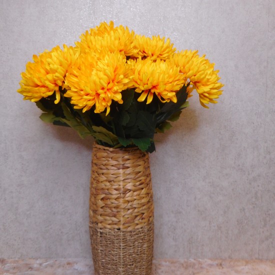 Artificial Bloom Chrysanthemum Yellow 66cm Artificial Flowers